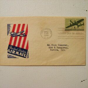Air mail envelope with air mail 8 cent stamp dated 3-21-1944